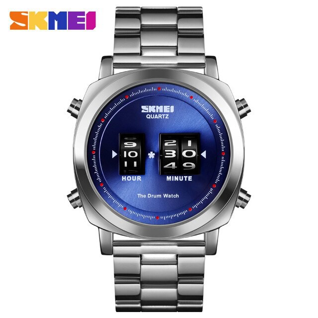 Jam Tangan Pria / SKMEI Drum Watch 1531 Stainless Steel Men / Jam Tangan Drum Original / SKMEI