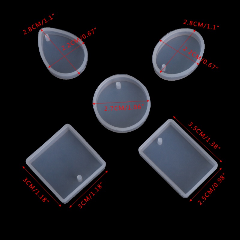 SIY  5pcs DIY Silicone Mould Craft Mold For Resin Necklace Jewelry Pendant Making