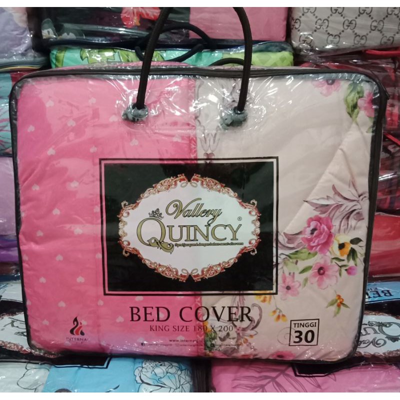 Bedcover Vallery Quincy King Ukuran 180x200 cm Tinggi 30 Cm Kualitas Premium By Internal Grup