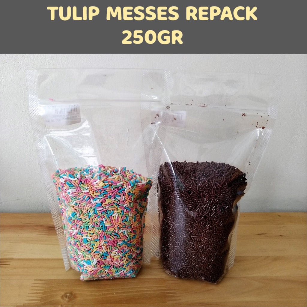 

Tulip Messes / Meises Coklat Warna Repack 250gr