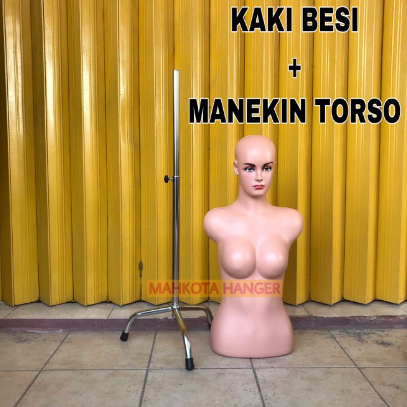 MANEKIN TORSO WANITA DEWASA + KAKI BESI / PATUNG TORSO CEWEK + KAKI BESI