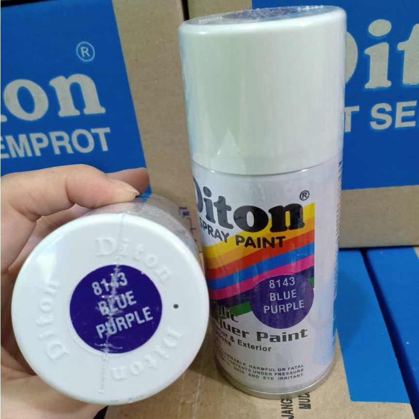 DITON Spray Paint Acrylic Lacquer Paint Pilox Cat Semprot  - 8143 Blue Purple / Ungu Metalik (150cc/Kecil)