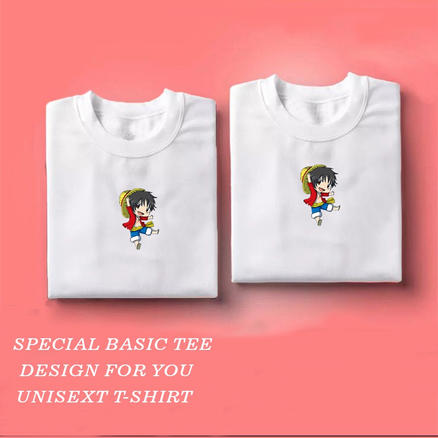 Kaos Pria Luffy mugiwara Baju oblong dewasa Kaos lengan pendek