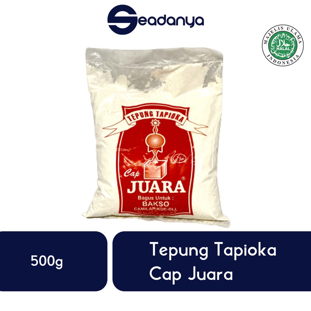 

Tepung Tapioka Cap Juara 500gram - Tepung Bakso, Siomay, Kue Basah - Halal MUI