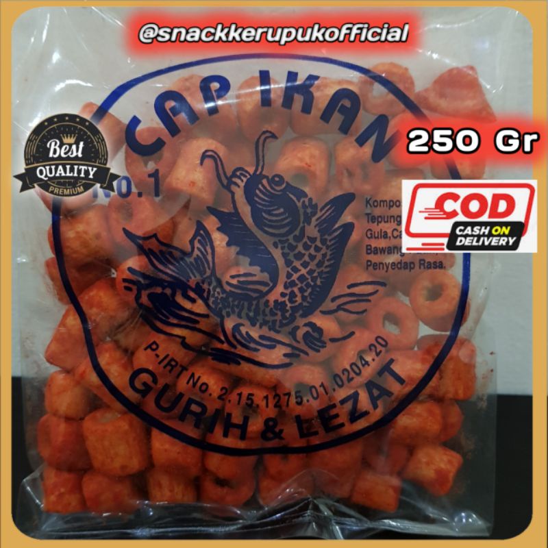 

Snack Kerupuk Model Orong Balado Cap Ikan Keripik Pedas 250 Gr