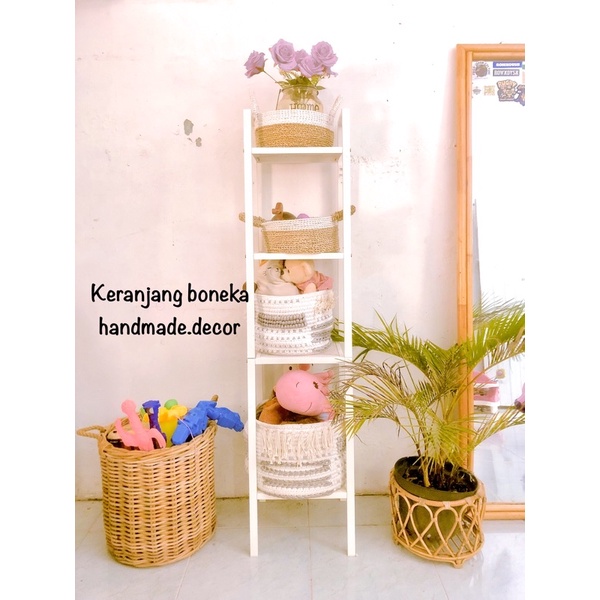 keranjang boneka / keranjang rak putih / baskets boneka / keranjang mainan / keranjang lerberg / ker