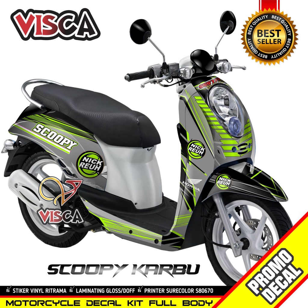 Decal Scoopy Karbu Full Body Stiker Scoopy Karbu Lama Striping Scoopy Karbu Lama SCYK002