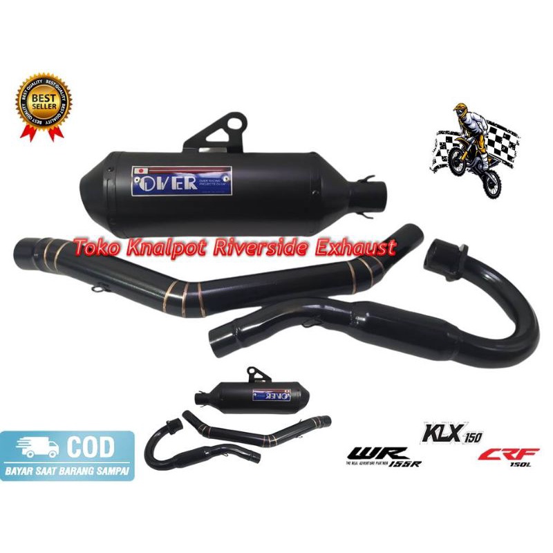 KNALPOT OVER RACING JAPAN FULL HITAM KLX DTRACKER CRF WR 155 KLXexstrem klx150s klx150l klx150bf