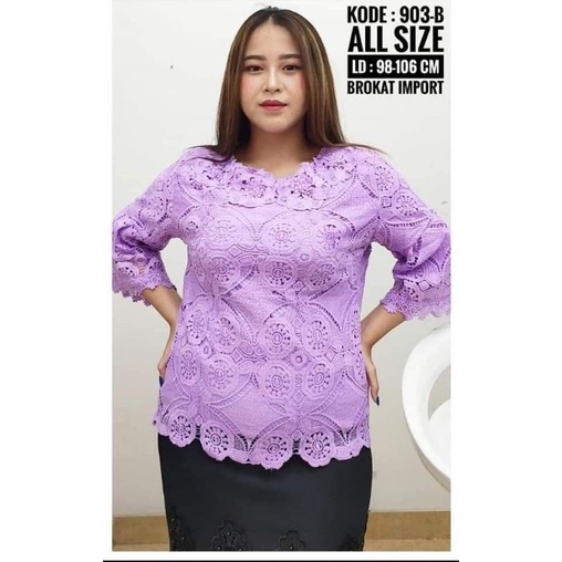 Atasan brokat viral import motif bunga cantik lengan terompet