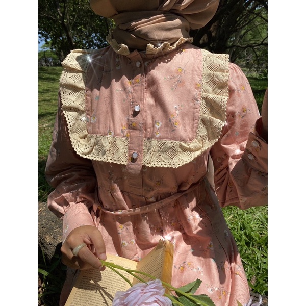 Diana Dress in peach | Vintage Cottagecore Dress | Korean Dress | Himeka Vintage