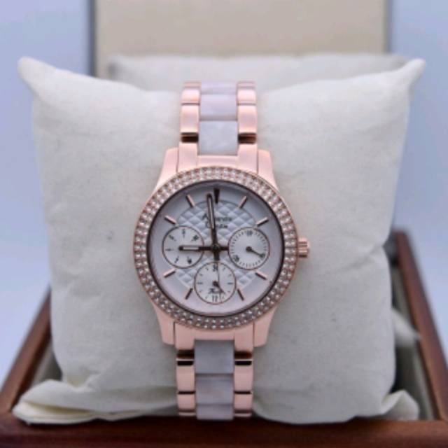 Alexandre Christie Ac 2705 Rose gold Acrylic White for ladies original