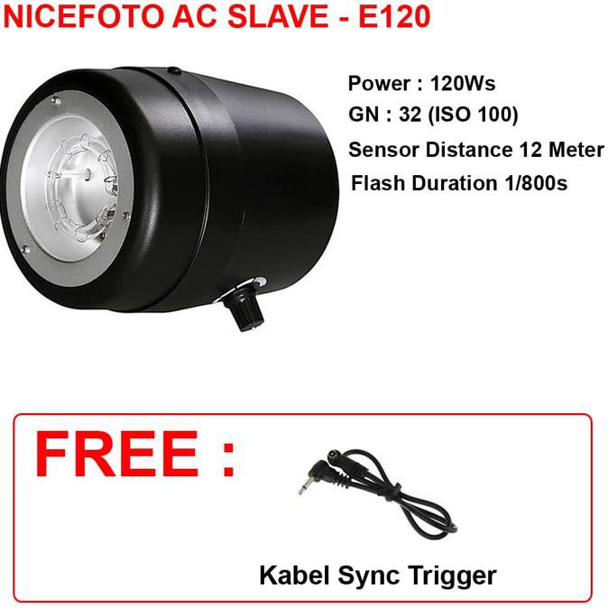 Promo Premium Nicefoto Ac Slave Flash E-120 - Lampu Payung / Fill In / Flash Studio Murah