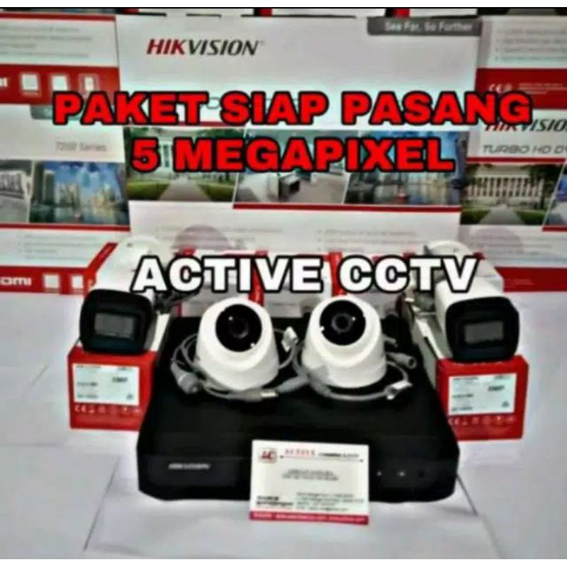 PAKET CCTV HIKVISION 5MP 4 KAMERA TANPA KABEL