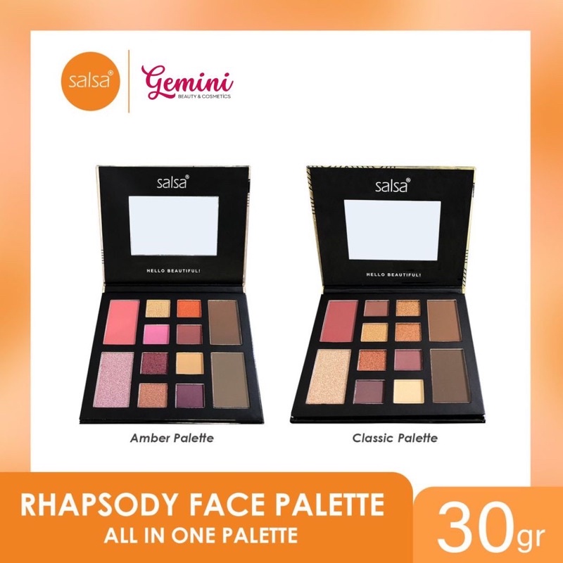 SALSA Rhapsody Face Pallete - Palet Eyeshadow Blush On Contour Highlighter