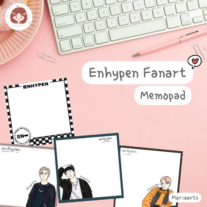 

ENHYPEN Fanart notepad memopad notes jurnal buku catatan agenda