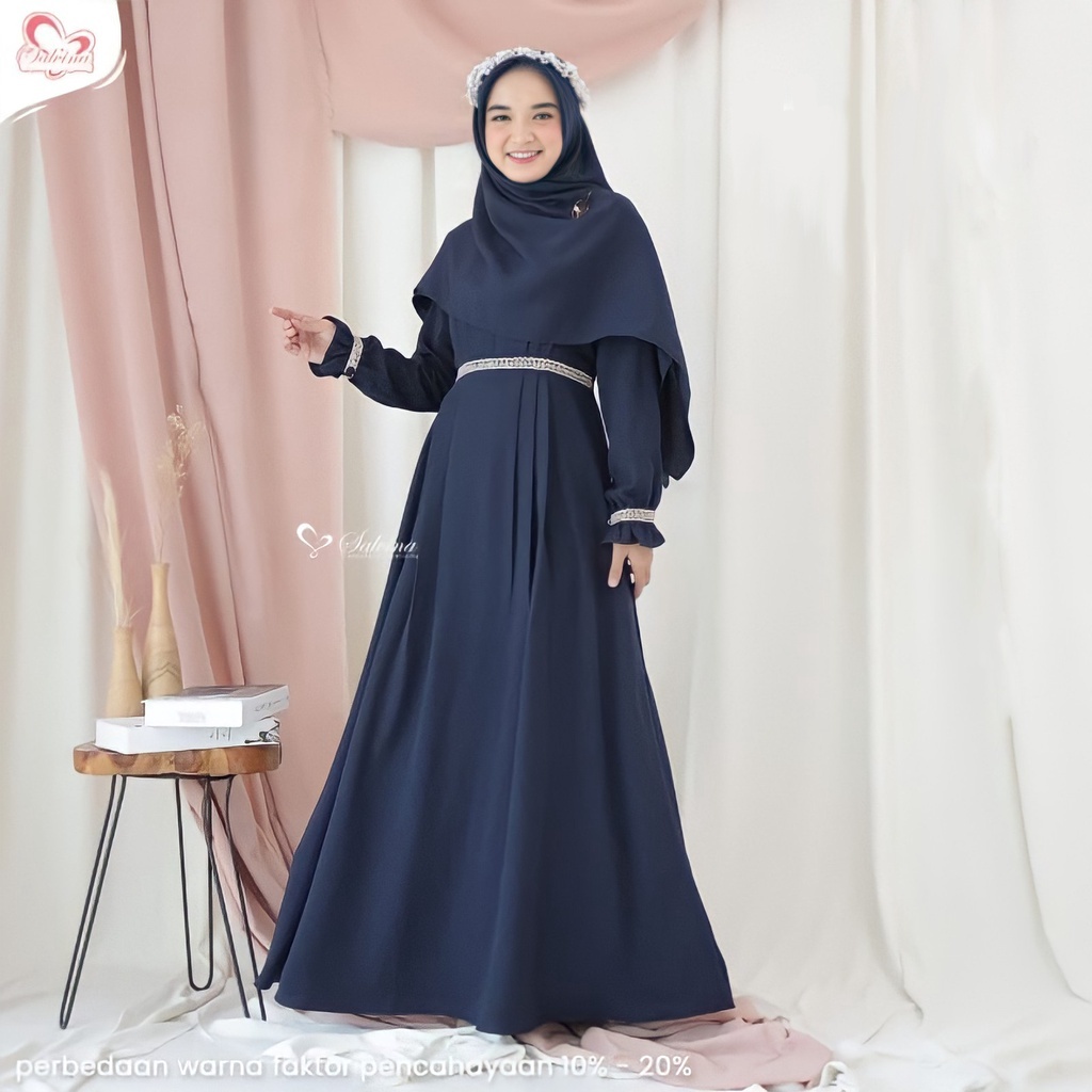 Gamis Katun Toyobo Ori Premium Renda Dada Kombinasi Bordir Muslimah Kekinian