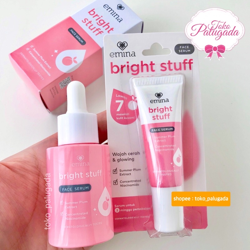 [BISA COD] Emina Bright Stuff Face Serum 7,5ml dan 30ml- Serum Emina - Emina Serum - Bright Stuff Serum