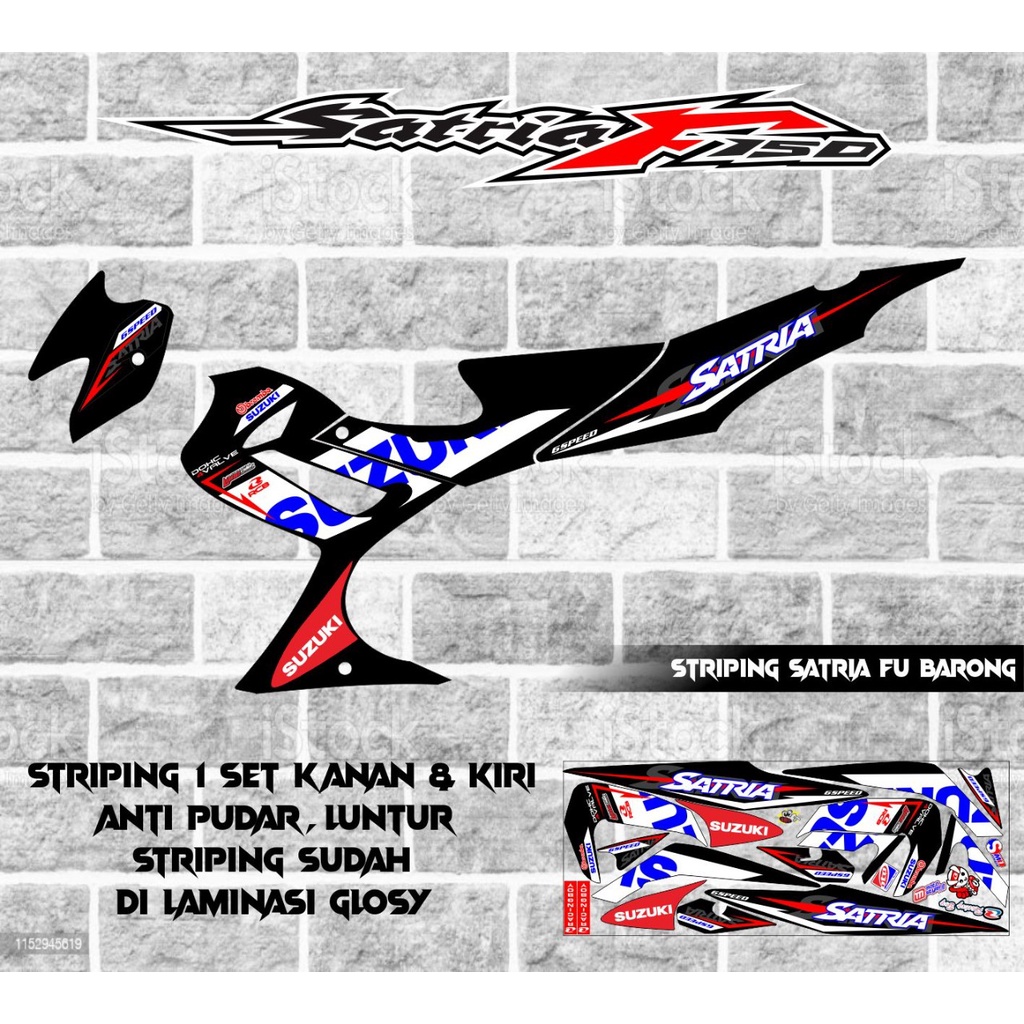 STRIPING STICKER VARIASI MOTOR SATRIA FU BARONG/LAMA