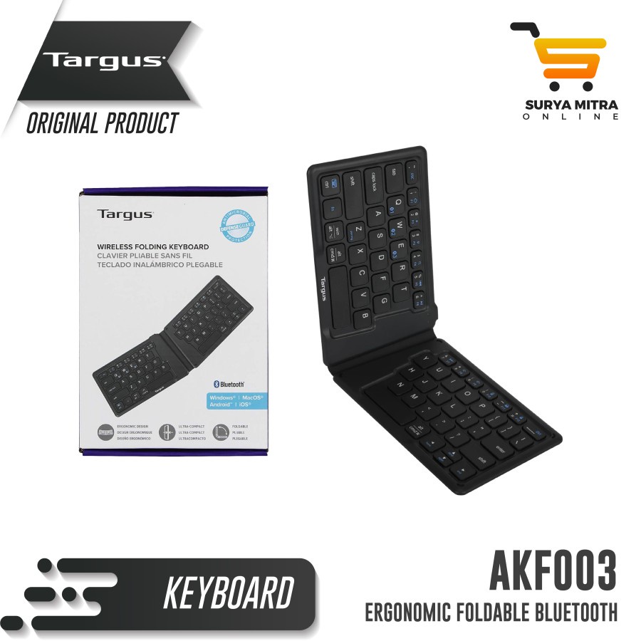 Targus AKF003AP Keyboard Ergonomic Foldable Bluetooth