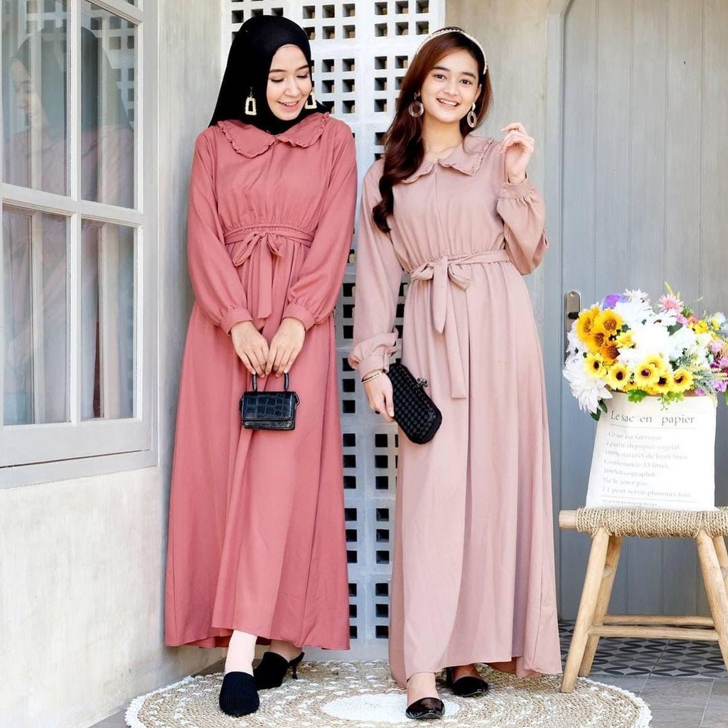 Terlaris Gamis Katun Polos, Gamis Polos Murah, Gamis Kayla by Al Faris Elegan