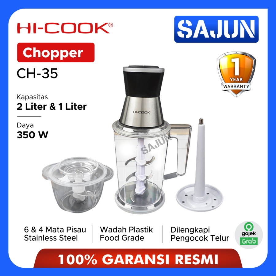HI-Cook CH-35 Food Chopper Chopper Multifungsi 2 Liter CH35