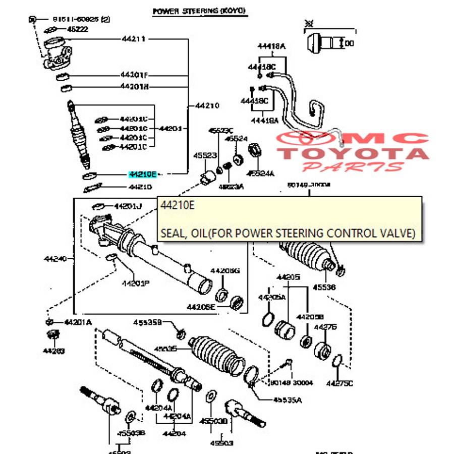 Seal Kit Power Steering Atas Corolla Great All New Starlet Twincam 90311-26003