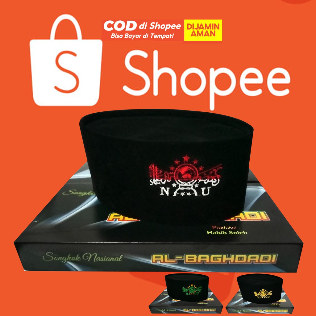 Peci Nu Al Baghdadi Bordir Merah Putih Songkok Nu Peci Hitam Nu Songkok Hitam Nu Peci Nu Peci Hitam