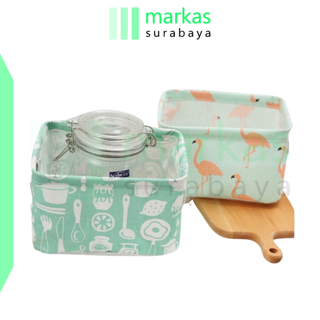 MARKAS HL0051 Organizer Storage Box Tempat Penyimpanan Barang Mini Motif Hewan Serbaguna Kain Basket Multifungsi