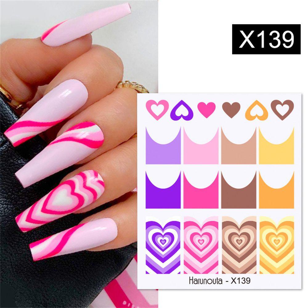 Solighter Stiker Kuku Manicure Leaves Flowers Transfer Stickers