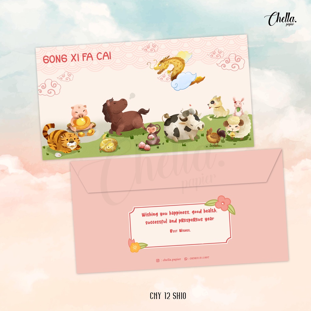 

CNY 12 SHIO - CUSTOM ANGPAO / AMPLOP IMLEK (BISA TULIS NAMA) - ISI 6 PCS (LANDSCAPE)