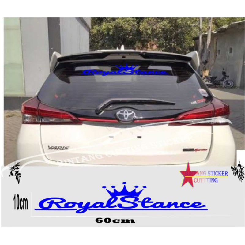 Stiker mobil tulisan Royal stance kaca Mobil depan