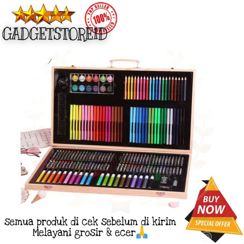 

GG - Crayon Art set 180 pcs box kayu / painting wooden art Drawing Sets high Quality