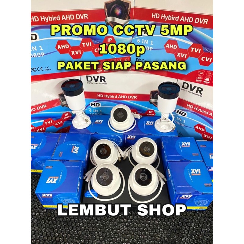 PAKET CCTV ONLINE 1080P 5MP 7 KAMERA CCTV DVR 8 CH 8 CHANNEL CAMERA 5 MP HDD HARDISK 500 GB