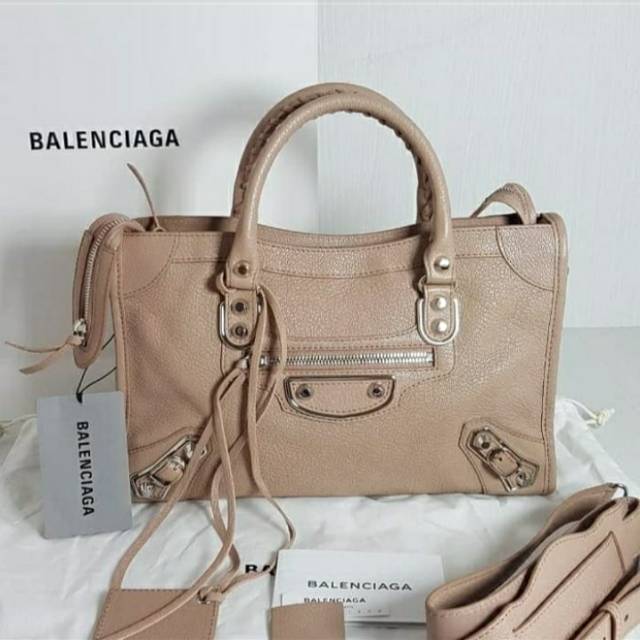 

Balenciaga small city metalic edge rose des sable SHW