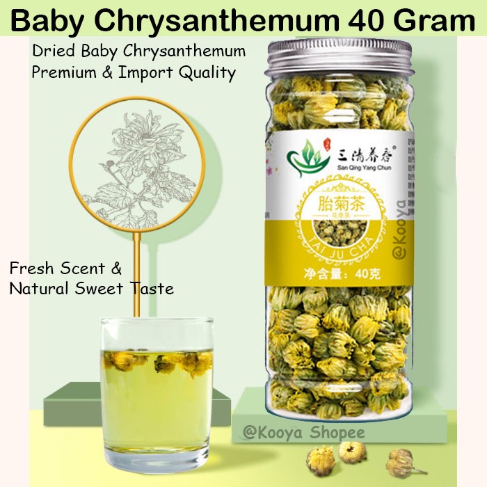 Premium Baby Chrysanthemum Tea 40 GRAM Teh Bunga Krisan Kuncup TaiJu Hua Import 1 JAR 40 gr