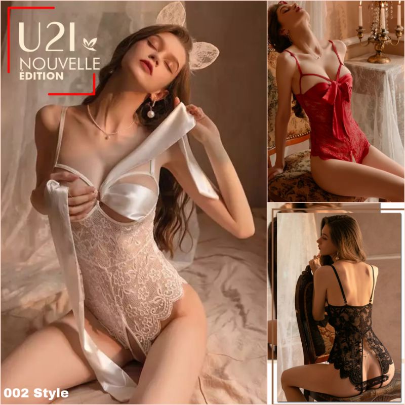 u2i 7753 - 5194 Lingerie Set Wanita dengan Model Kostum Pelayan Prancis Cosplay Lingerie