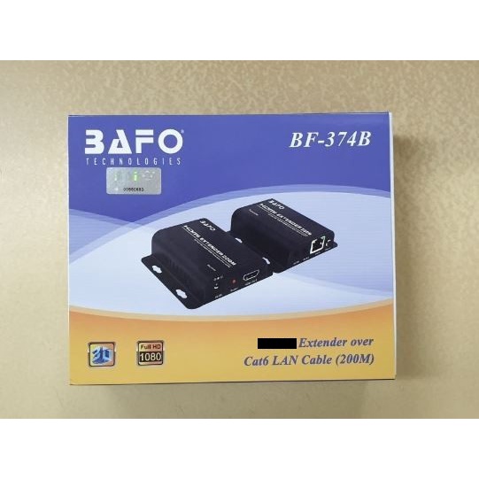 Hdtv extender over lan cable bafo 200m cat 6 7 1080p FHD 60fps 3d Hdcp bf-374b 374 - Hdtv to rj45 extension 200 meter cat6 bf374b bf374