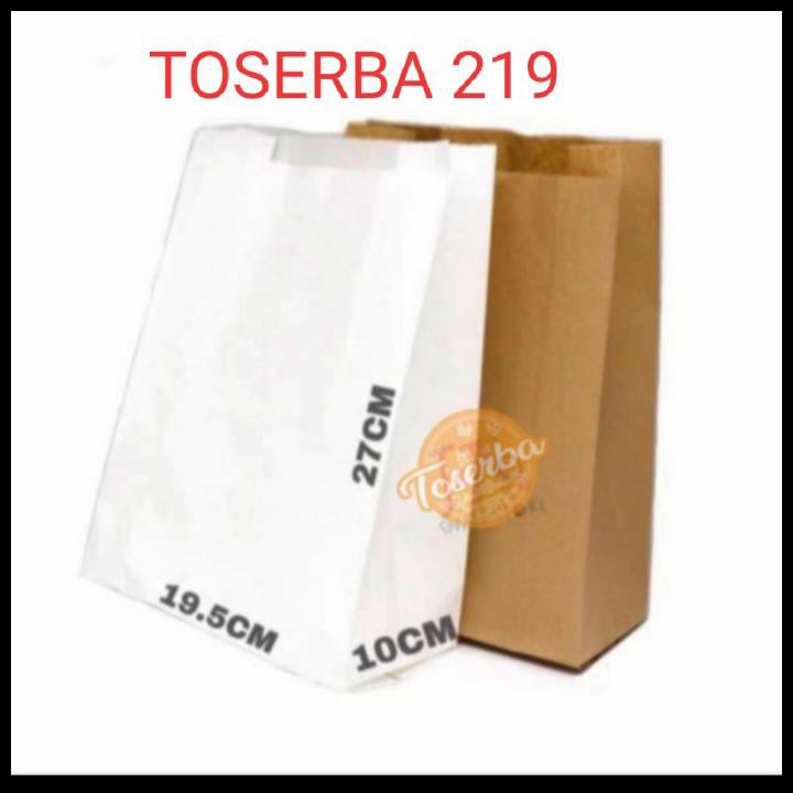 

Paper Bag / Kantong Kertas (L) - Kantong Roti/Snack/Fried Chicken - Coklat, L