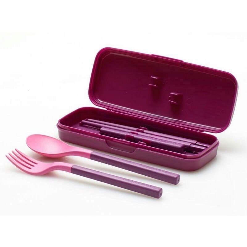 sendok garpu sumpit tuperware ungu set
