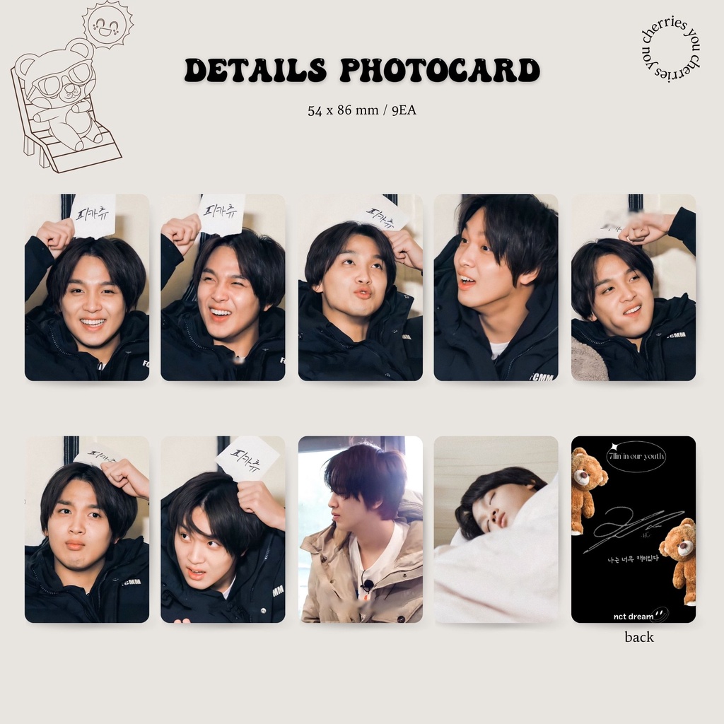 Photocard Haechan NCT Dream 7llin In Our Youth Fanmade PC