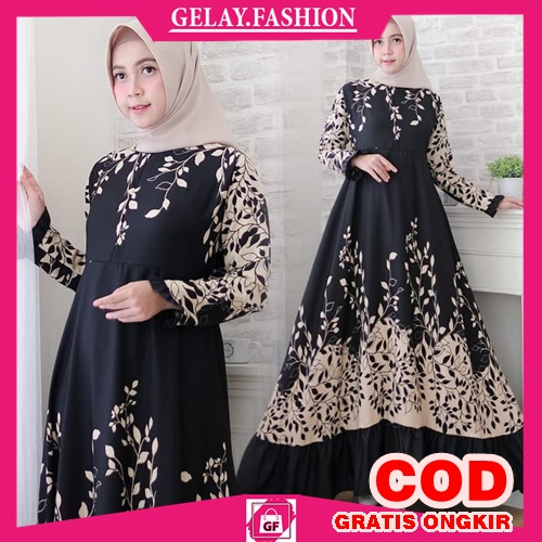 Gamis syari brokat Fabelli mewah pesta premium baju lebaran terbaru 2021 promo murah muslim