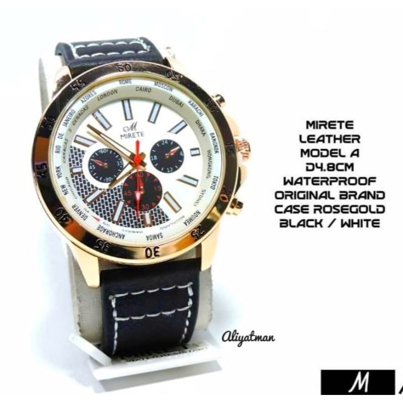 JAM TANGAN PRIA MIRETE TALI KULIT ORIGINAL