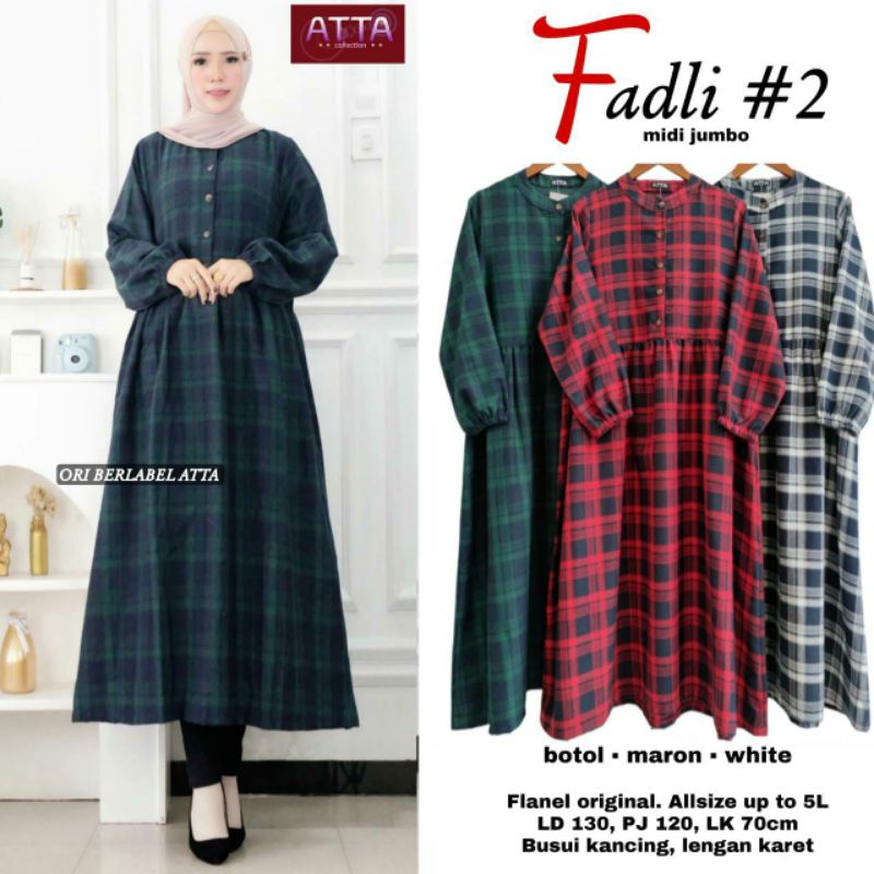 fadli #2 midi dress jumbo - fashion wanita - flanel kekinian