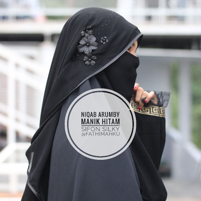 Niqab Yaman Veil Arumby/Niqab Yaman sifon Arab/Cadar 2 in1 Murah