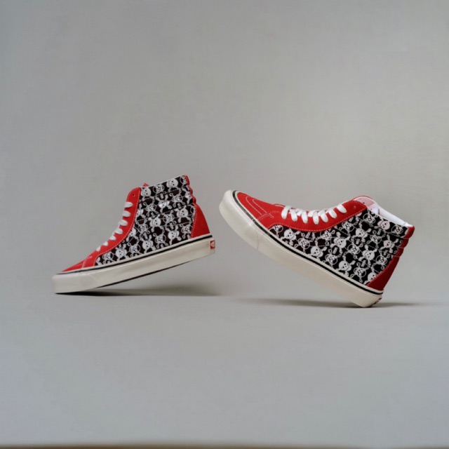 SALE Sneakers Vans Anaheim Sk8-Hi 38 DX OG SKULL Black / Red Original 100%