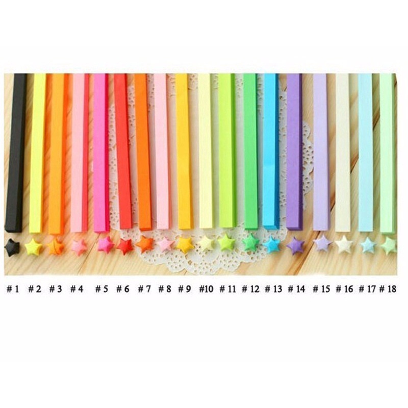 10 Colors 85 Pcs Lucky Star Craft Paper Origami Paper Strips Quilling Paper