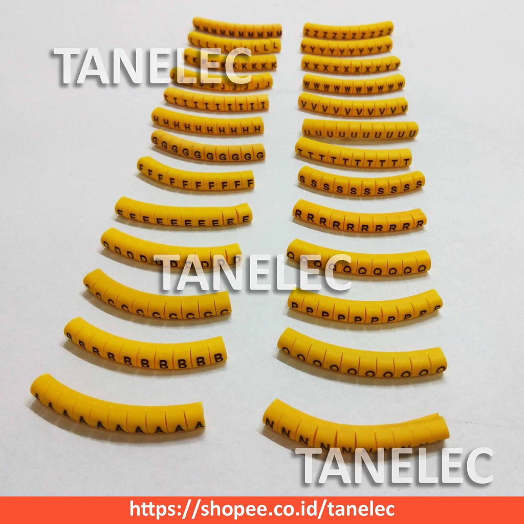 Cable Marker EC-0 Yellow (A-Z in One Packet) | Kabel Marker 1.5mm Model Bulat (Huruf Komplit)