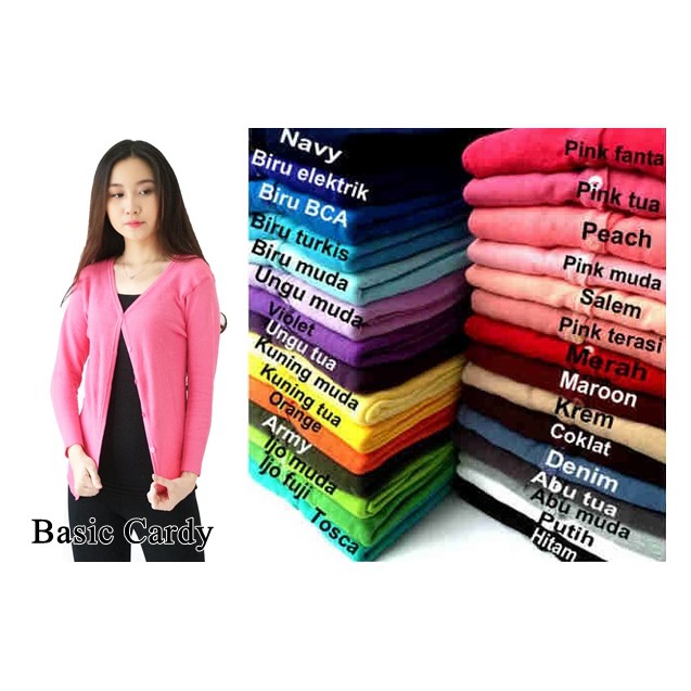 Cardigan Wanita Rajut Spandek Baju Rajut Basic Cardy