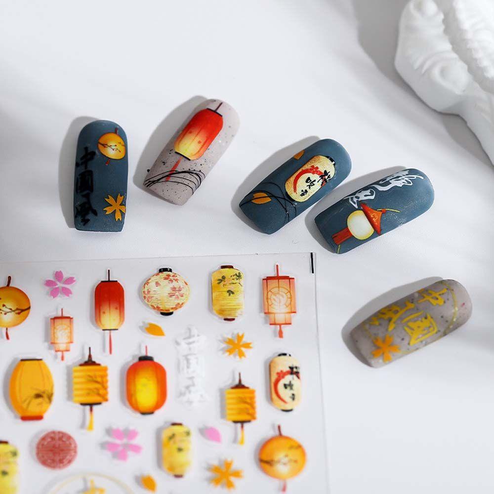 Mxbeauty Stiker Kuku Motif Karakter Cina Antik Untuk Dekorasi Nail Art