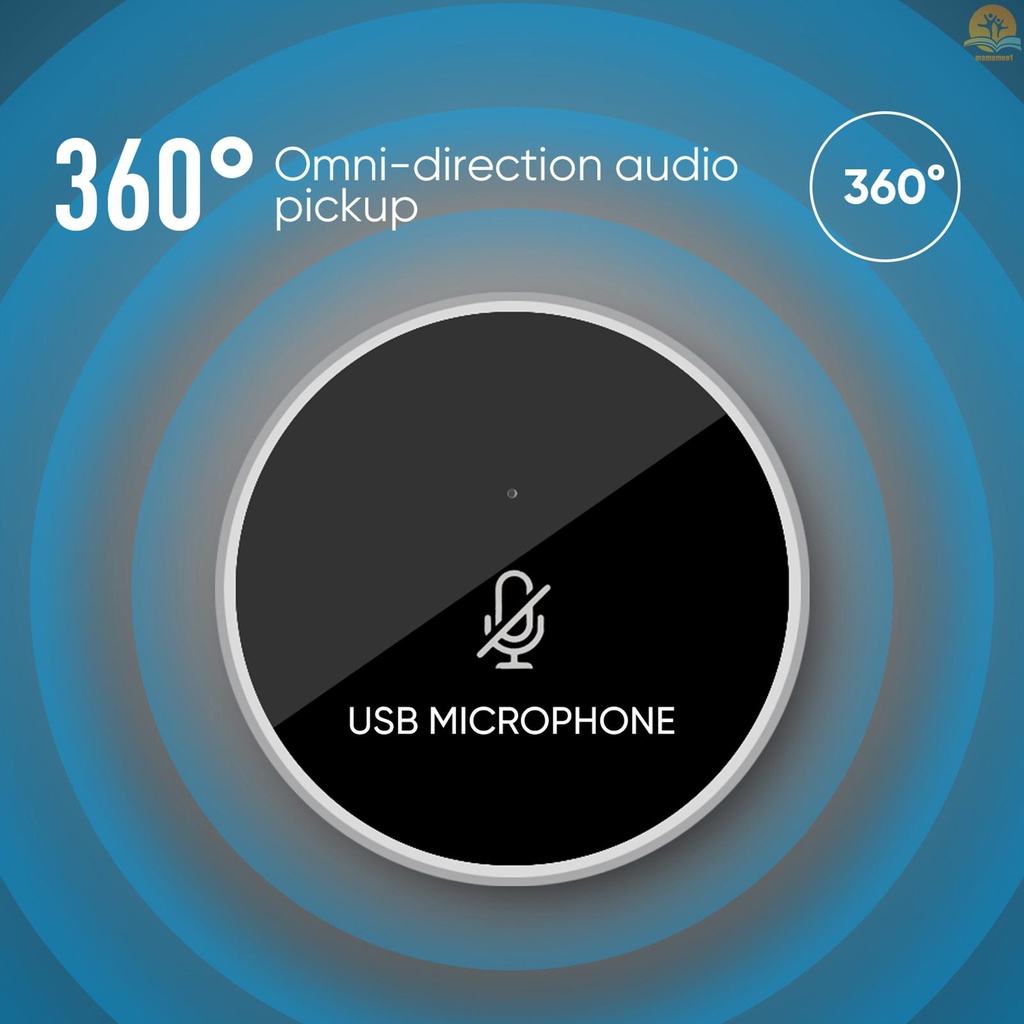 USB Conference Computer Microphone  Desktop PC Mic 360° Omnidirectional Condenser Plug &amp; Play Touch-Sensor Buttons Mute Function  Compatible with Windows Mac for PC Laptop Video Conference Recording Chatting Gaming Online Class Skype VoIP Calls